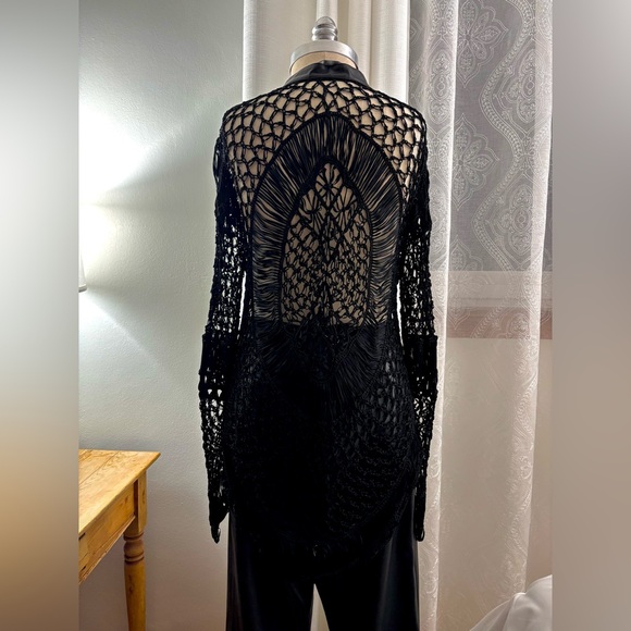 Ralph Lauren Black Label Crochet & Leather Coverup/Shirt, Sample, NWOT - Picture 7 of 16